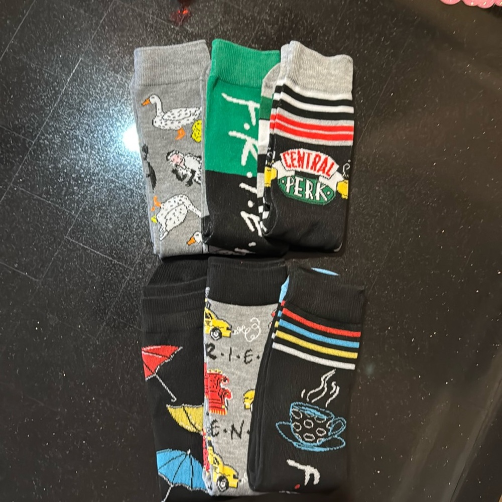 Brand new, variety pack, Friends branded socks.